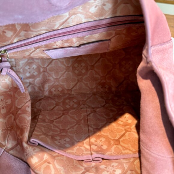 NWT Lucky Brand Clem Suede Hobo Bag Brick Dust Viral TikTok - So CUTE! - Picture 12 of 13